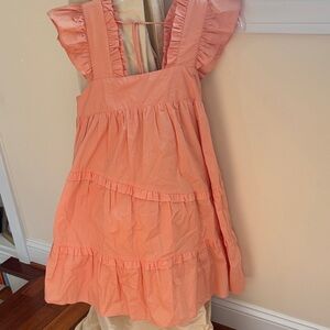 Charming Peach Ruffle XS Easter 🐣 Dress En Saison Tween Boutique brand